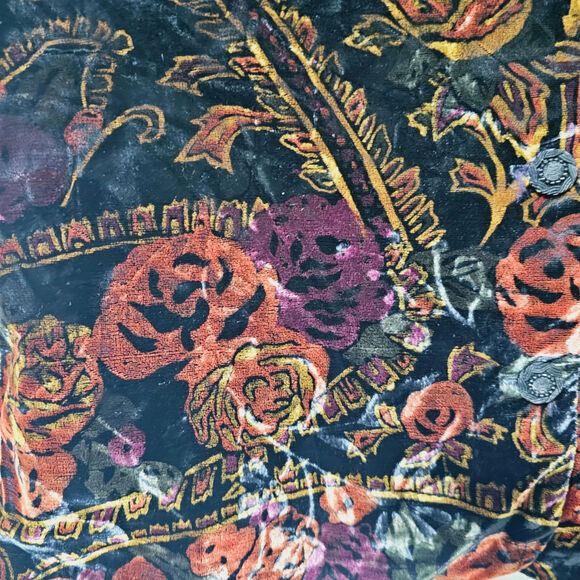 Vintage Norton McNaughton Velvet Blazer Size 14 Paisley USA Romantic Grunge Boho - Picture 6 of 8
